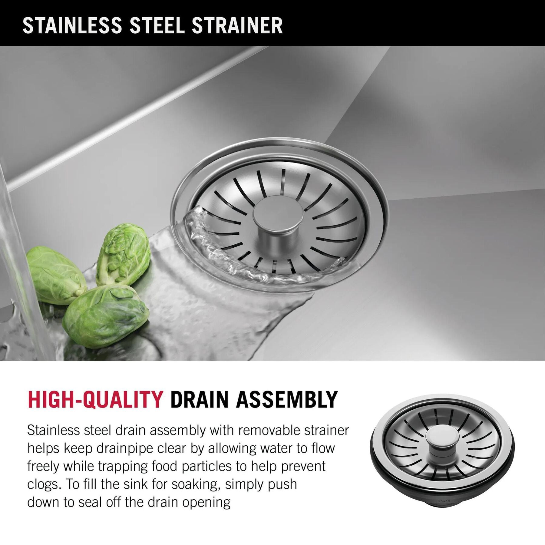 25&rdquo; Stainless Steel Workstation Kitchen Sink Drop-In Undermount Single Bowl with WorkFlow&trade; Ledge and Accessories
